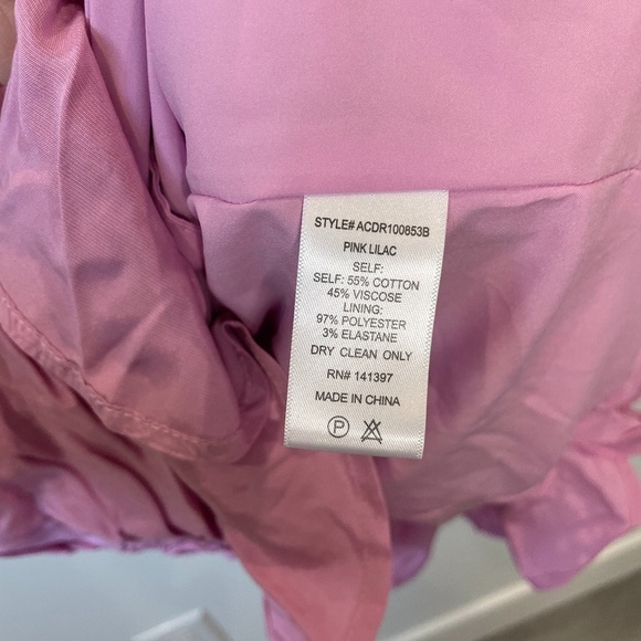 ASTR Shoulder Tie Ruffle Cinched Lilac Bodycon Dress - Picture 5 of 5